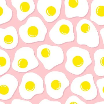 Vector seamless pattern with scrambled eggs Stock Illustration