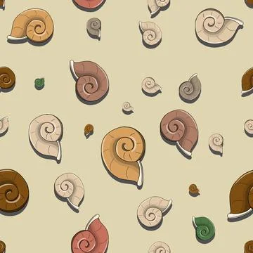 Vector seamless pattern with sea shells イラスト素材