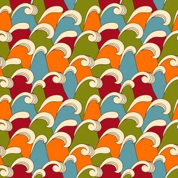 Vector seamless pattern with sea waves イラスト素材