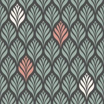 Vector seamless pattern. Seamless pattern with floral elements. Stock Illustration