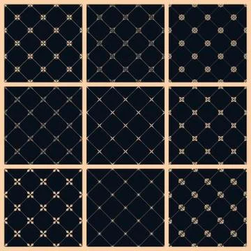 Vector seamless pattern set with art ornament for design Stock Illustration