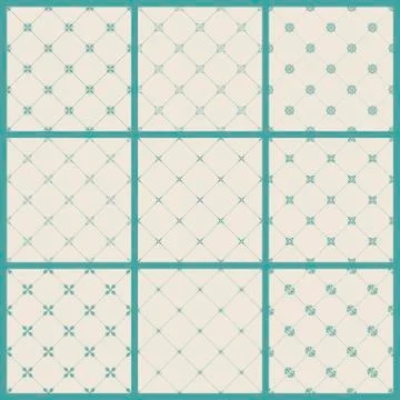 Vector seamless pattern set with art ornament for design Stock Illustration