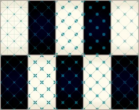 Vector seamless pattern set with art ornament for design Stock Illustration