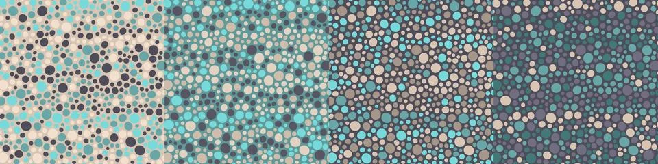 Vector seamless pattern set. Cute summer repeated backgrounds. Pebble, shin.. Stock Illustration