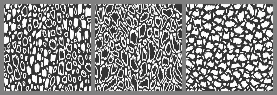 Vector seamless pattern set. Repeatable textures with hand drawn wavy strok.. Illustrazione stock