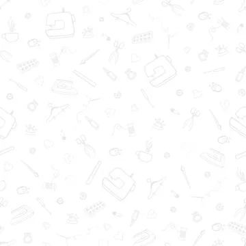 Vector seamless pattern with sewing and tailoring stuff Illustrazione stock