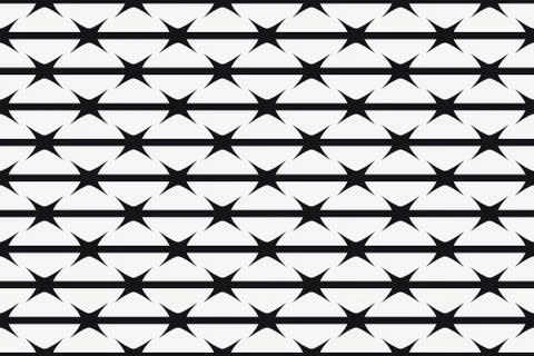 Vector Seamless Pattern. Silhouette of Barbed Wire Stock Illustration