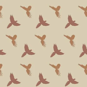 Vector seamless pattern, silhouette of flying birds. 스톡 일러스트