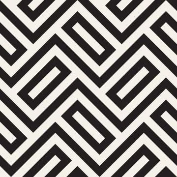Vector seamless pattern. Simple abstract lattice design. Geometric zigzag lines 스톡 일러스트