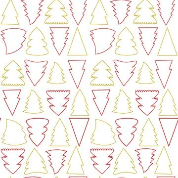 Vector seamless pattern of simple Christmas tree as a symbol of happy New year Stock Illustration