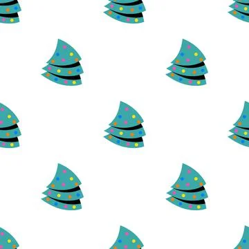 Vector seamless pattern of simple Christmas tree Stock Illustration