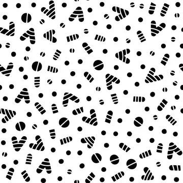 Vector seamless pattern with simple curvy shapes. Repeatable background with  Illustrazione stock