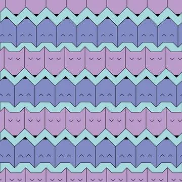 Vector seamless pattern of simple geometrical fox faces lined in the row.  Ki Illustrazione stock
