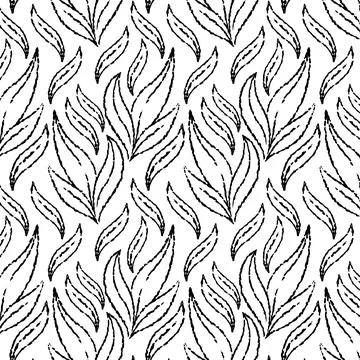 Vector seamless pattern simple graphic design. Seamless pattern of line lea.. 스톡 일러스트