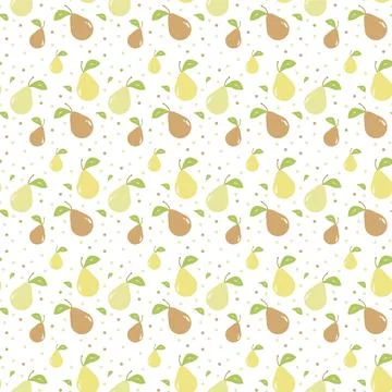 Vector seamless pattern with simple pears. Trendy hand drawn textures. Mode.. Illustrazione stock