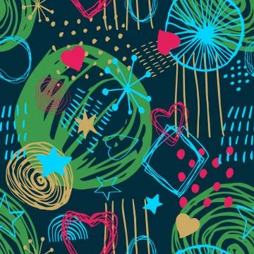 Vector seamless pattern simple scandinavian style Stock Illustration