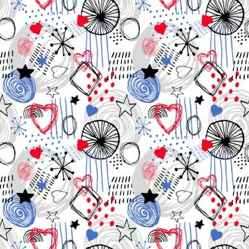 Vector seamless pattern simple scandinavian style Stock Illustration