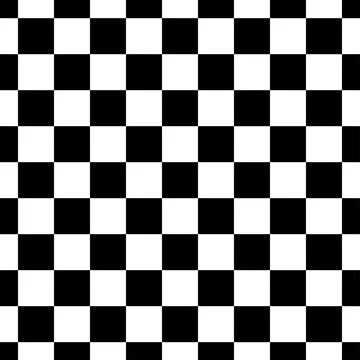 Vector seamless pattern simulates a black and white chessboard. Illustrazione stock