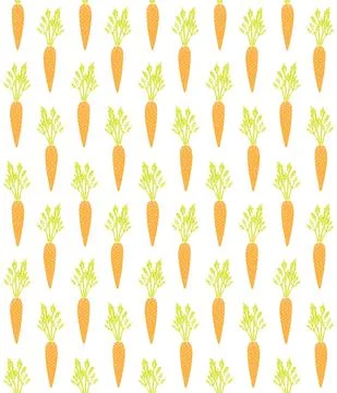 Vector seamless pattern of sketch carrot Stock Illustration