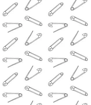 Vector seamless pattern of sketch English pins Stock Illustration