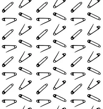 Vector seamless pattern of sketch English pins Stock Illustration