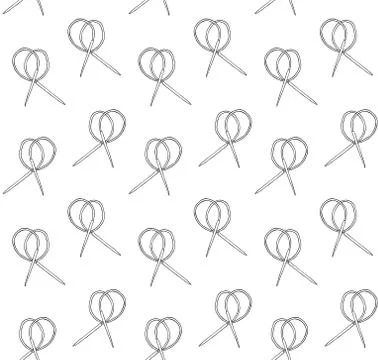 Vector seamless pattern of sketch knit needle Stock Illustration