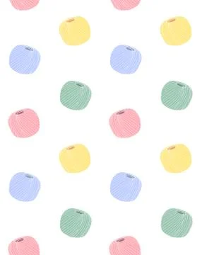 Vector seamless pattern of sketch knitting thread Stock Illustration