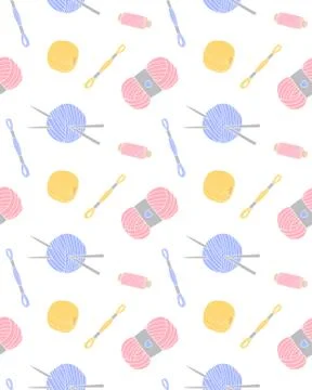 Vector seamless pattern of sketch thread Stock Illustration