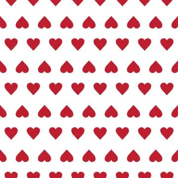 Vector seamless pattern with small hearts on white background Stock Illustration
