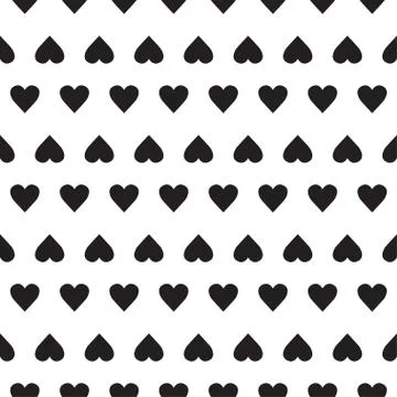Vector seamless pattern with small hearts on white background Stock Illustration