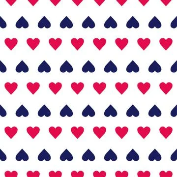 Vector seamless pattern with small hearts on white background Stock-Illustration