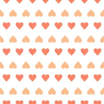 Vector seamless pattern with small hearts on white background Stock Illustration