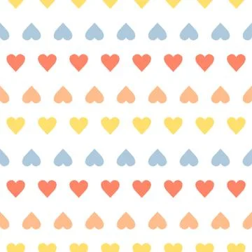 Vector seamless pattern with small hearts on white background 스톡 일러스트