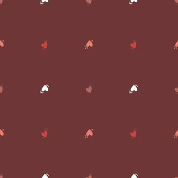 Vector seamless pattern with small red hearts on white backdrop. Valentines d Stock Illustration