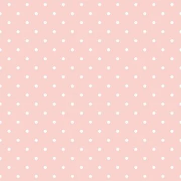 Vector seamless pattern with small white polka dots on a pastel pink background. Illustrazione stock