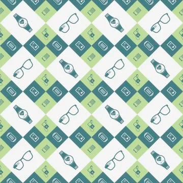 Vector seamless pattern of smart devices Illustrazione stock gratuita