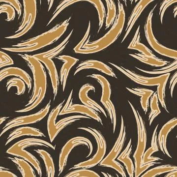 Vector seamless pattern of smooth and angular lines or brush strokes with torn Illustrazione stock