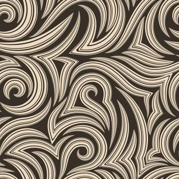 Vector seamless pattern of smooth and broken lines in beige with cuts in the Stock-Illustration