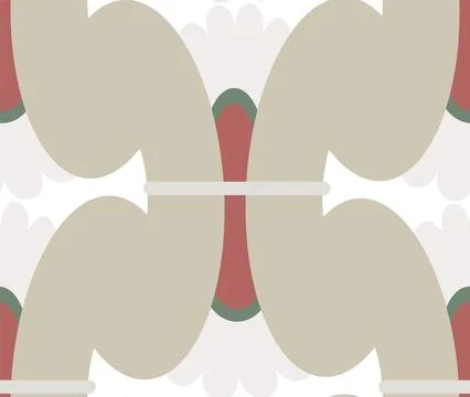 Vector seamless pattern of smooth beige shapes, as if pulled with a ribbon. Stock Illustration
