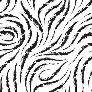 Vector seamless pattern of smooth brush strokes with ragged edges in black on a 库存插图