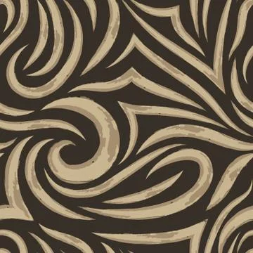 Vector seamless pattern of smooth lines in the form of spirals and waves.Texture Stock Illustration