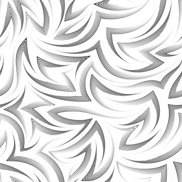 Vector seamless pattern of smooth lines and corners drawn with a black pen Illustration