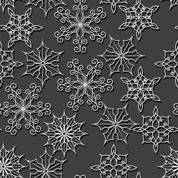 Vector seamless pattern with snoaflakes Stock Illustration