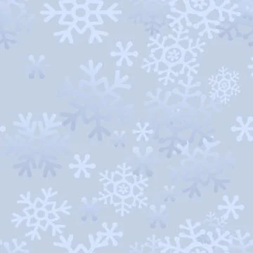 Vector seamless pattern of snowflakes on a blue background. Stock Illustration