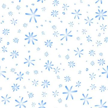 Vector seamless pattern from snowflakes in doodle style. Winter, christmas, n Stock Illustration