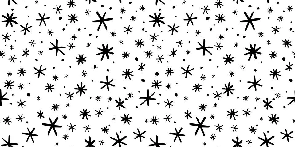 Vector seamless pattern from snowflakes in doodle style. Winter, christmas, n 스톡 일러스트