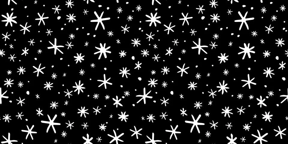 Vector seamless pattern from snowflakes in doodle style. Winter, christmas, n 库存插图
