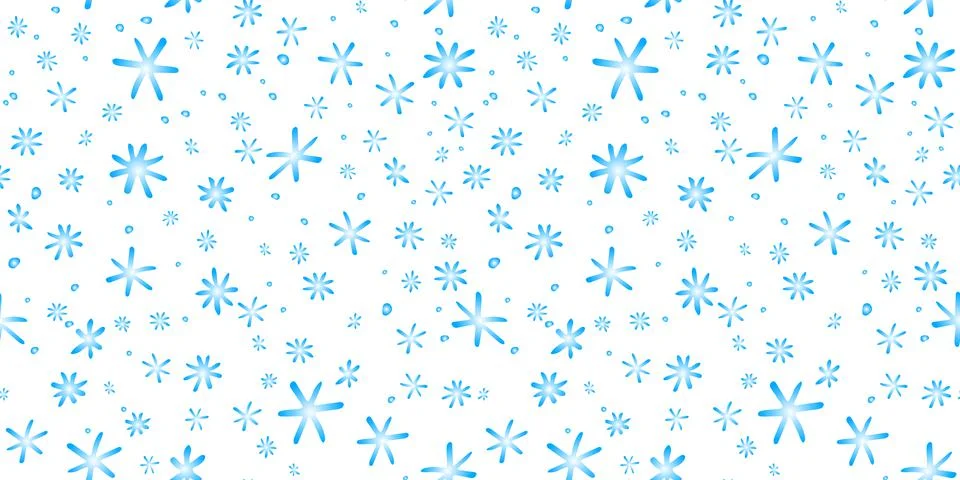 Vector seamless pattern from snowflakes in doodle style. Winter, christmas, n Stock Illustration