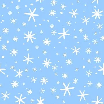 Vector seamless pattern from snowflakes in doodle style. Winter, christmas,.. Illustrazione stock