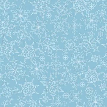 Vector seamless pattern with snowflakes Stock Illustration